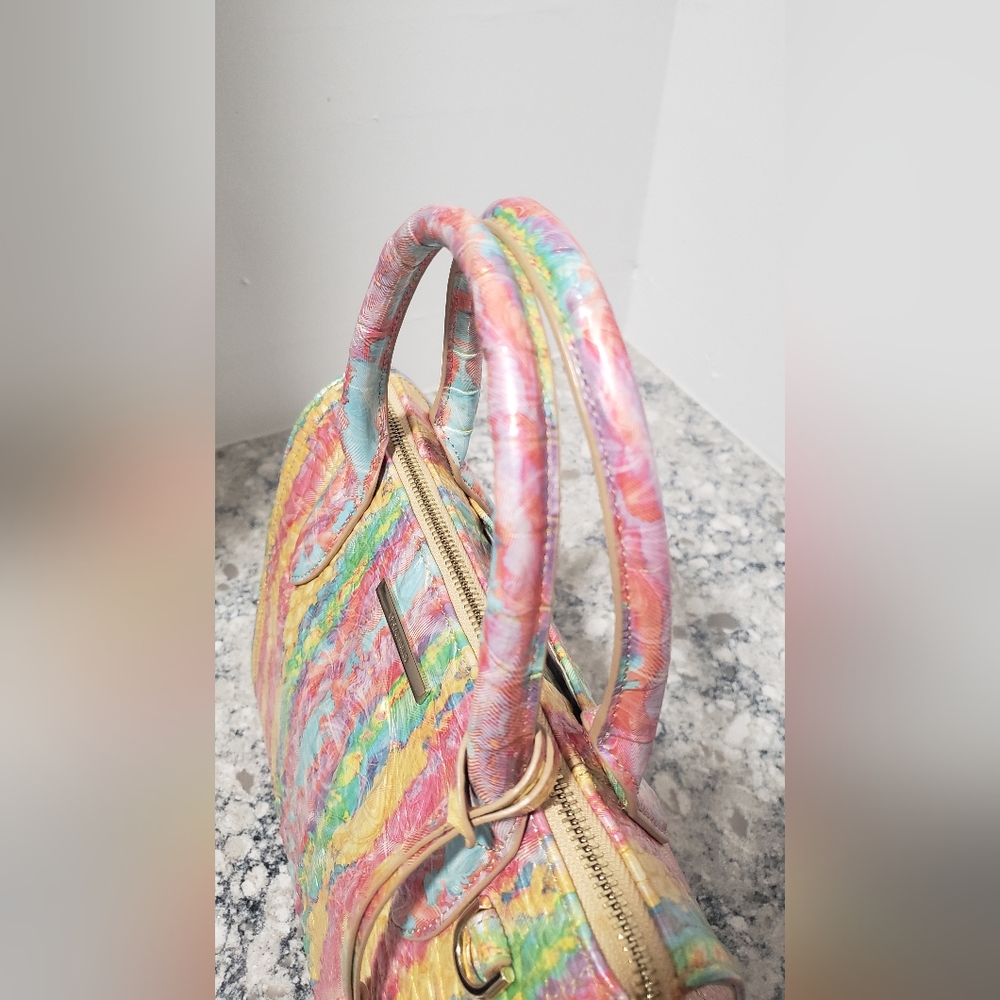 🍭Brahmin Small Caroline Satchel Saltwater Taffy Melbourne - Picture 6 of 16